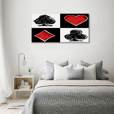 Schilderij glas Kaartkleuren