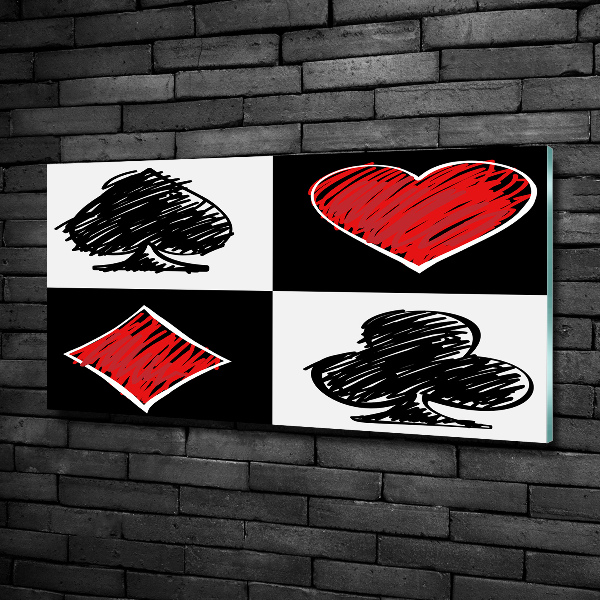 Schilderij glas Kaartkleuren