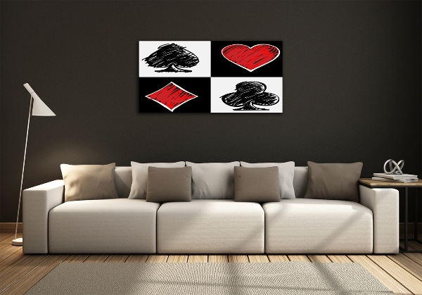 Schilderij glas Kaartkleuren