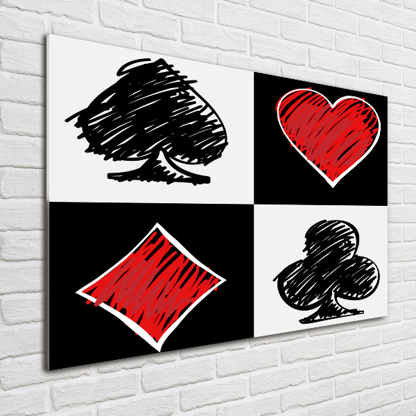 Schilderij glas Kaartkleuren