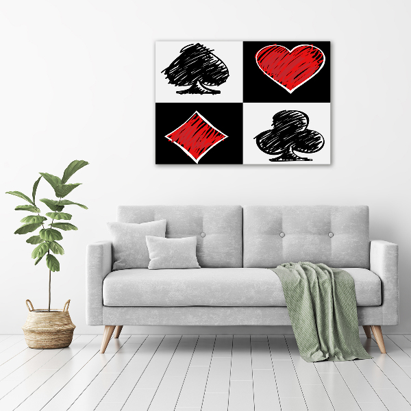 Schilderij glas Kaartkleuren