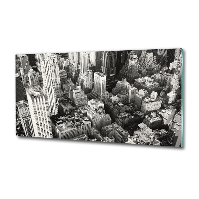 Foto schilderij op glas New York vanuit vogelperspectief