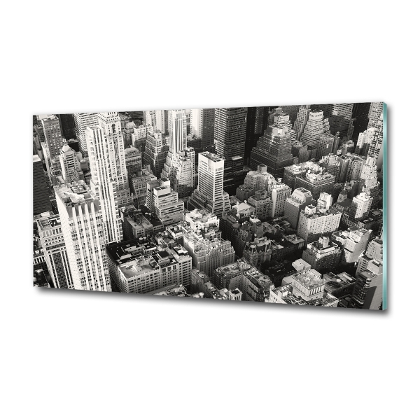 Foto schilderij op glas New York vanuit vogelperspectief