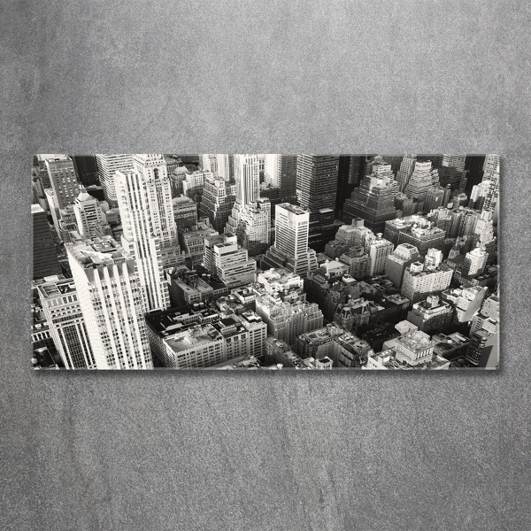 Foto schilderij op glas New York vanuit vogelperspectief