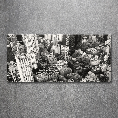 Foto schilderij op glas New York vanuit vogelperspectief