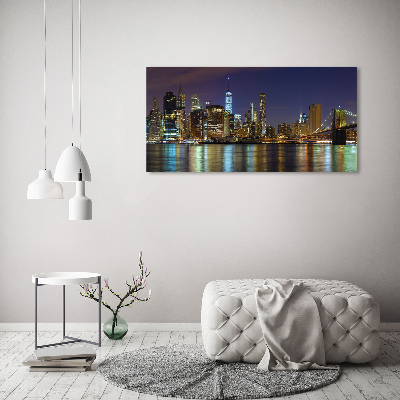 Foto schilderij op glas Manhattan 's nachts