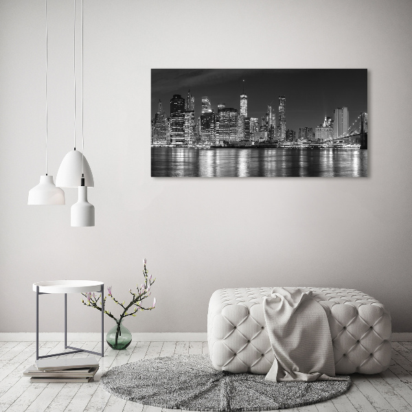 Schilderij op glas Manhattan 's nachts