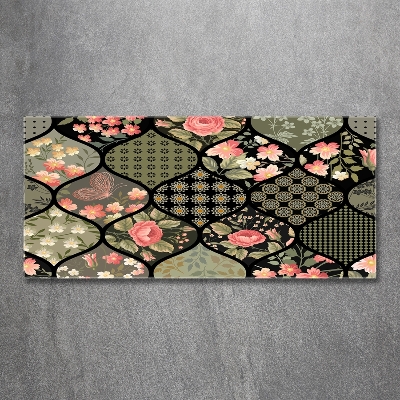 Schilderij op glas Bloemenpatroon