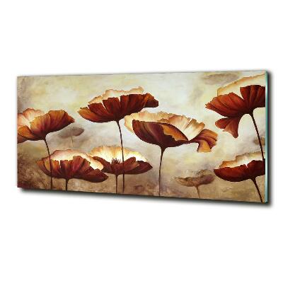 Schilderij glas Klaprozen