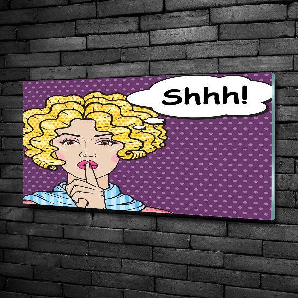 Schilderij glas Stripboekvrouw