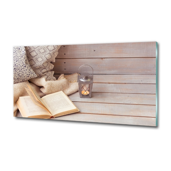 Schilderij glas Ontspannen met een boek