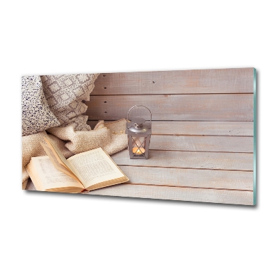 Schilderij glas Ontspannen met een boek