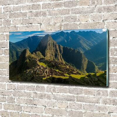 Foto schilderij op glas Ruïnes van Machu Picchu