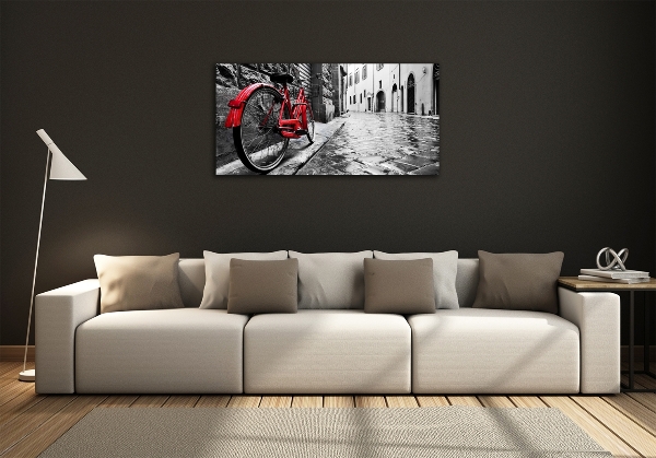 Foto schilderij op glas Rode fiets