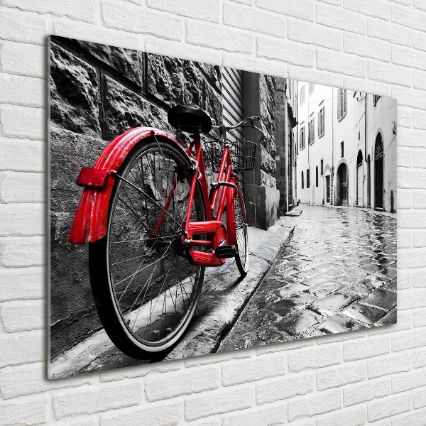 Foto schilderij op glas Rode fiets