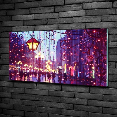 Schilderij glas Lichten in de stad