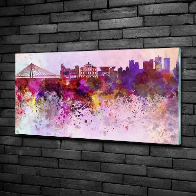 Glazen schilderij Kleurrijk Warschau