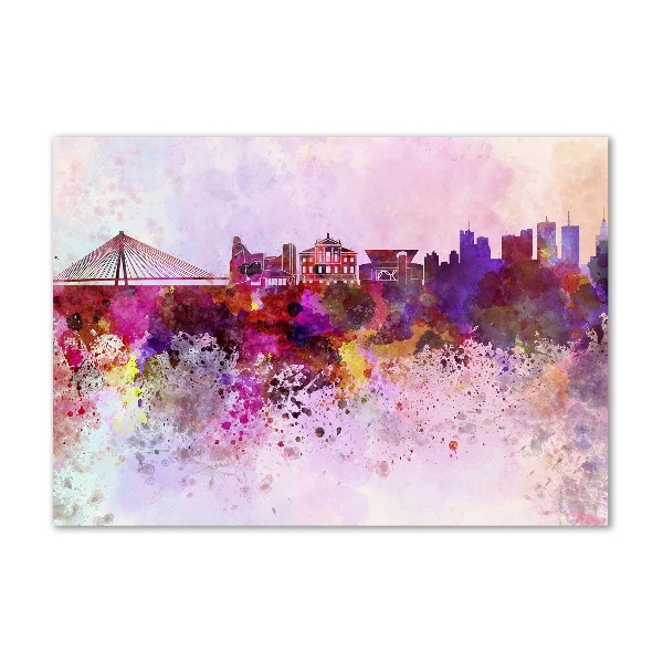Glazen schilderij Kleurrijk Warschau