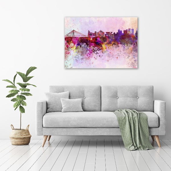 Glazen schilderij Kleurrijk Warschau