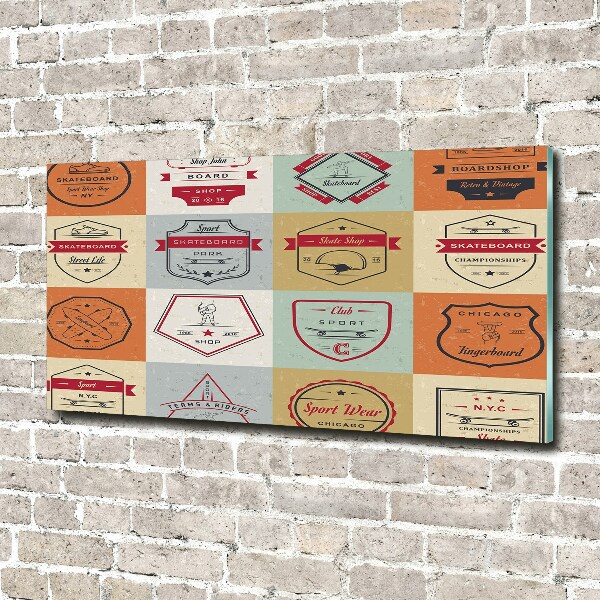 Glazen schilderij Skateboardborden