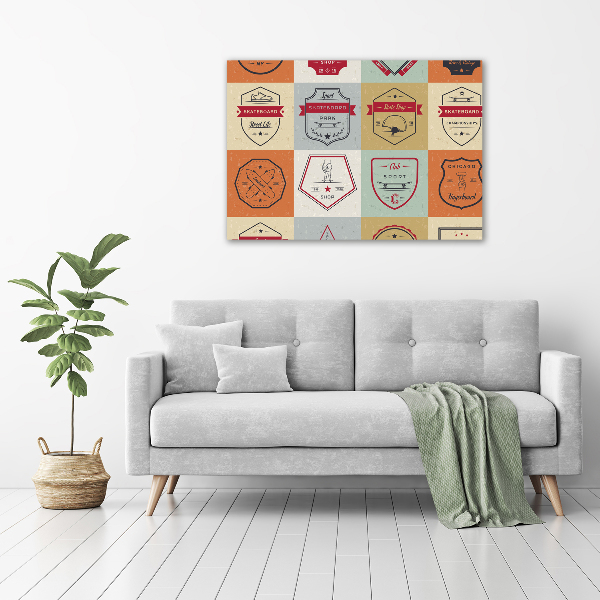 Glazen schilderij Skateboardborden