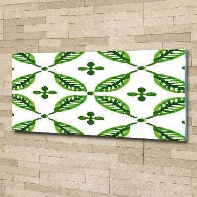 Schilderij op glas Groene bladeren