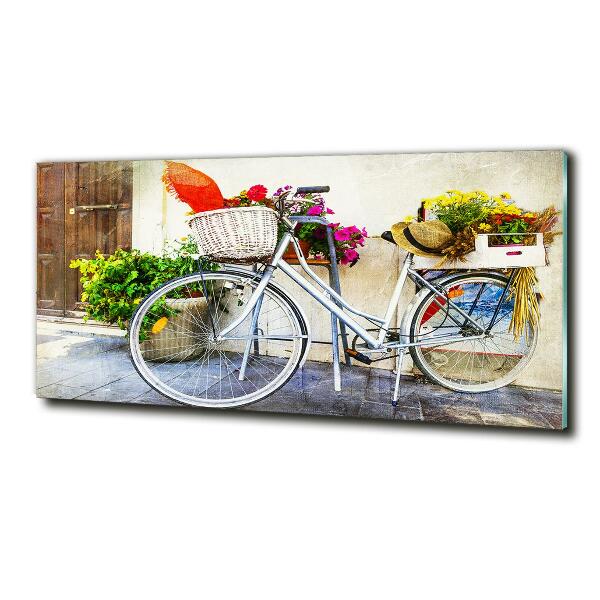 Schilderij glas Witte fiets