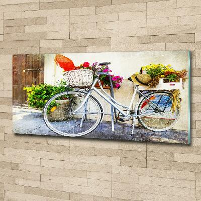 Schilderij glas Witte fiets