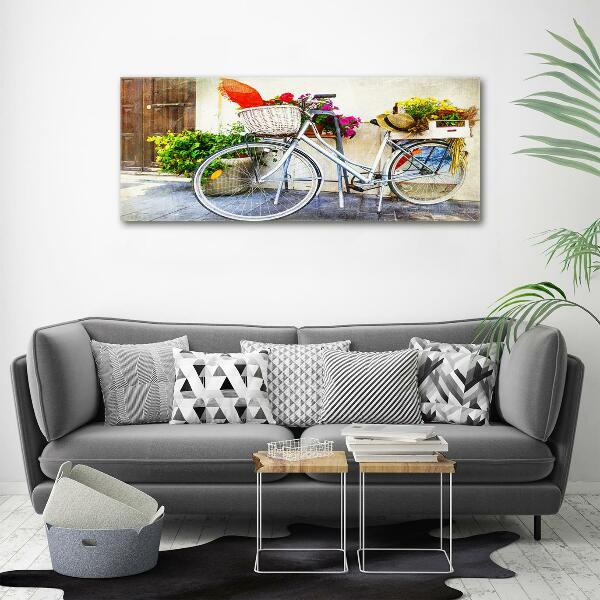Schilderij glas Witte fiets