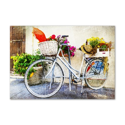Schilderij glas Witte fiets