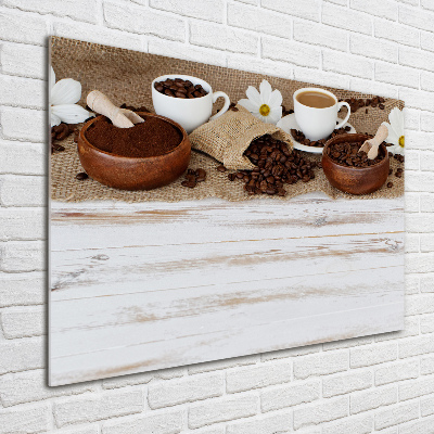 Schilderij glas Een kopje koffie