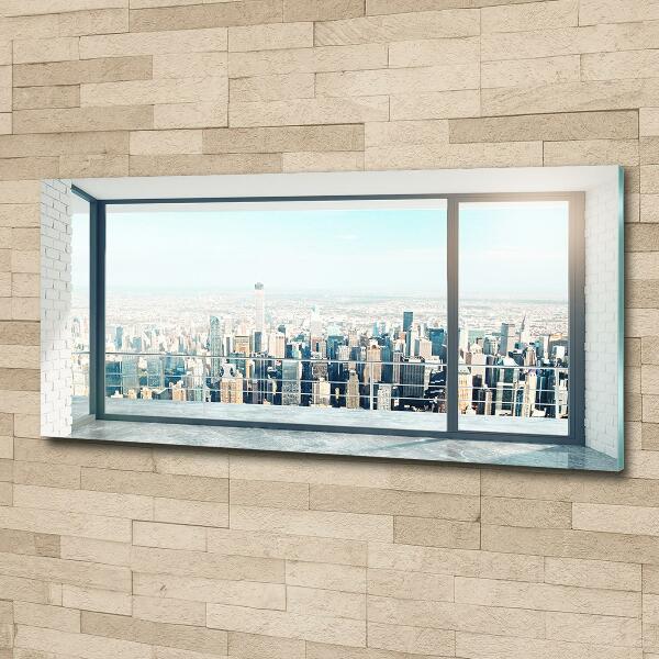 Schilderij glas Uitzicht op de stad