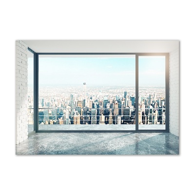 Schilderij glas Uitzicht op de stad