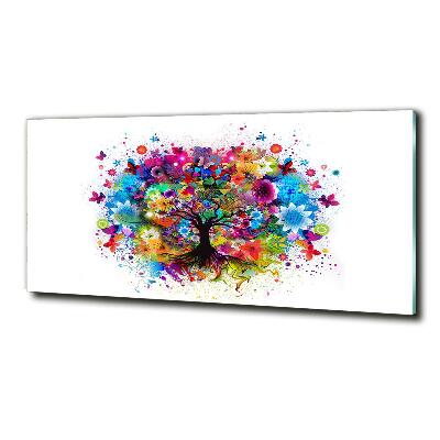 Fotoobraz na ścianę szklany Kolorowe drzewo