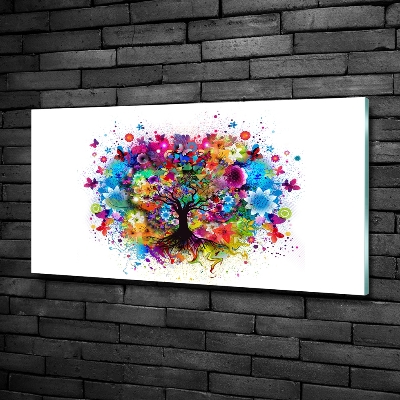 Fotoobraz na ścianę szklany Kolorowe drzewo