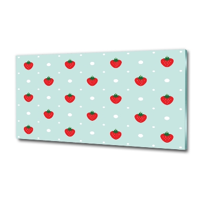 Foto schilderij op glas Aardbei-pictogrammen