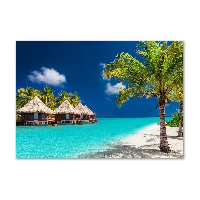 Foto obraz szklany Bungalowy Malediwy