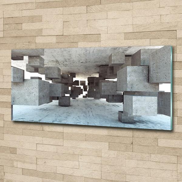 Foto-obraz szklany Sześciany w betonie