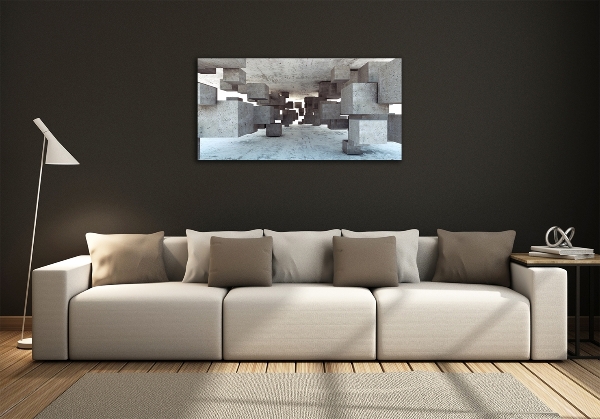 Foto-obraz szklany Sześciany w betonie