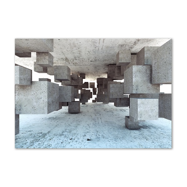 Foto-obraz szklany Sześciany w betonie