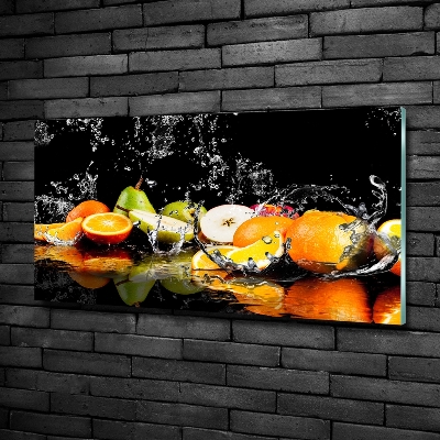 Foto schilderij op glas Fruit en water