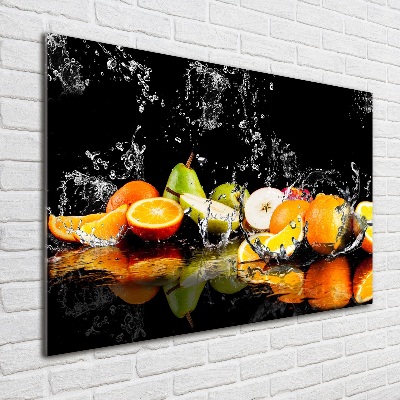 Foto schilderij op glas Fruit en water