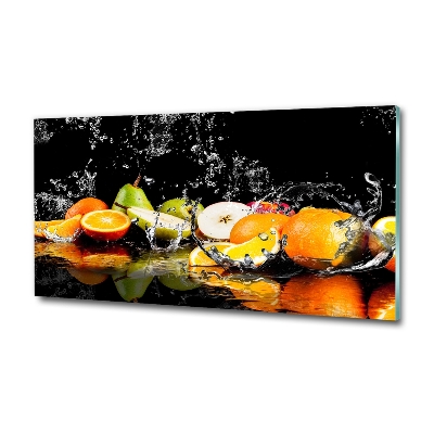 Foto schilderij op glas Fruit en water