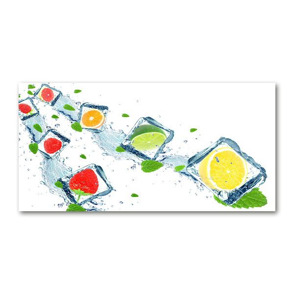 Schilderij glas Fruitblokjes
