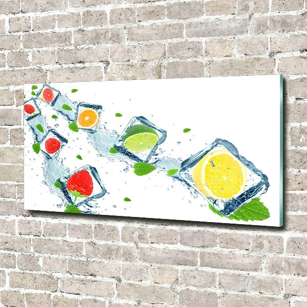 Schilderij glas Fruitblokjes