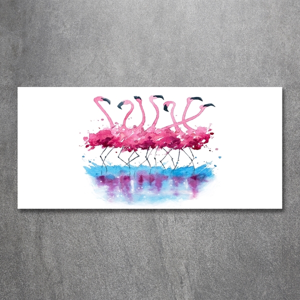 Foto obraz szkło hartowane Flamingi