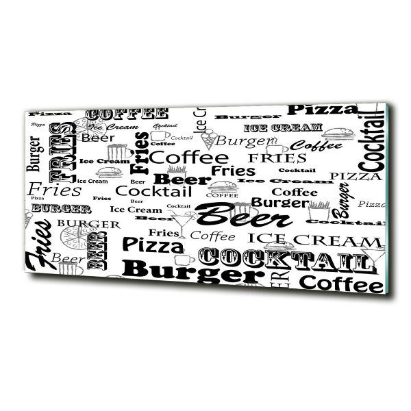 Schilderij op glas Restaurantmenu