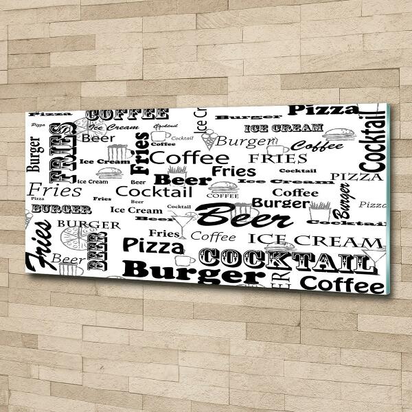 Schilderij op glas Restaurantmenu