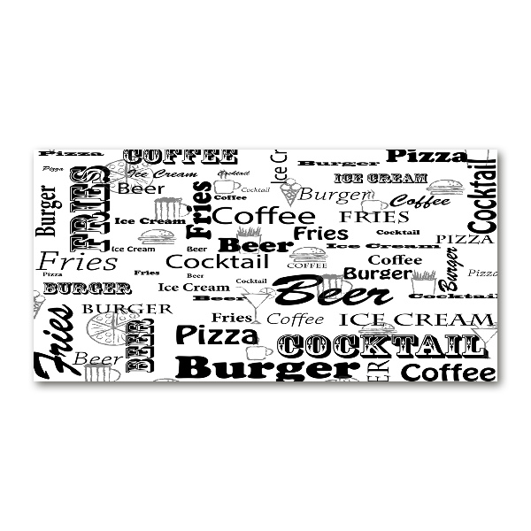 Schilderij op glas Restaurantmenu