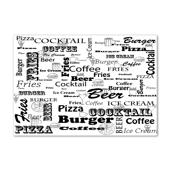 Schilderij op glas Restaurantmenu